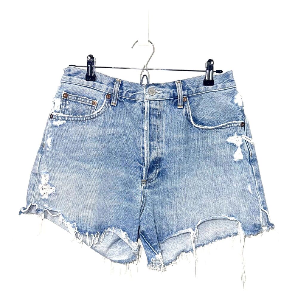 Agolde Dee Distressed Denim Short - 29 - Picture 2 of 7